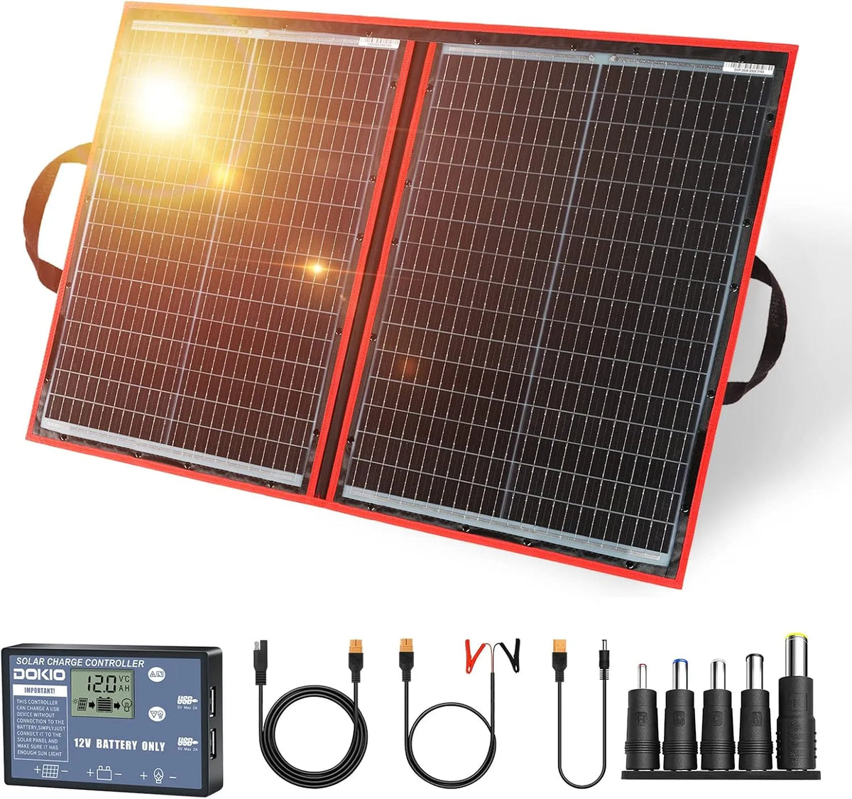 Panneau solaire et module photovoltaïque, 100W, 12V, pliable, monocristallin