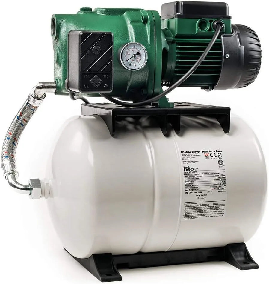 Groupe de surpression et pompe domestique et de jardin, avec arrêt automatique, 840W, 20 M, 47 m, 3.600 L, pour l'arrosage du jardin