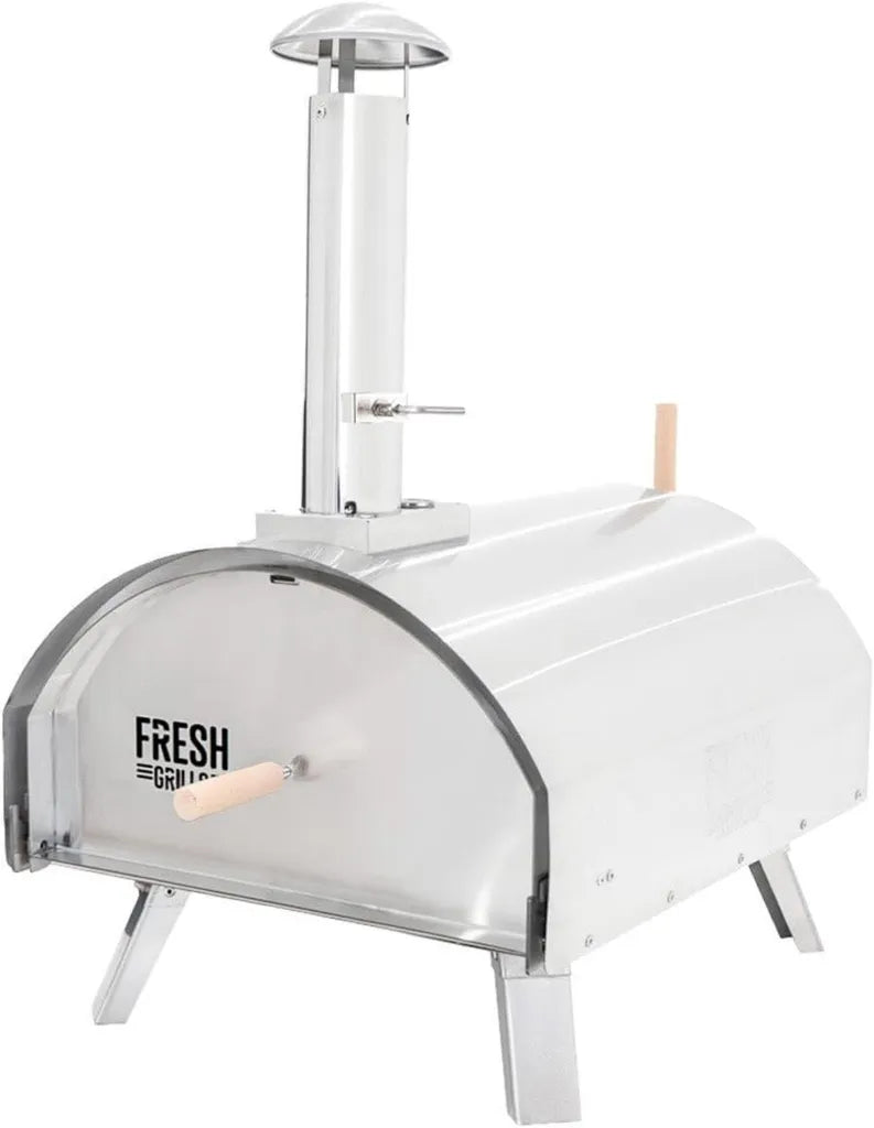 Four à Pizza Extérieur 35cm – Multi-Combustibles avec Thermomètre – Cuisson Rapide à 600°C – Accessoires Inclus