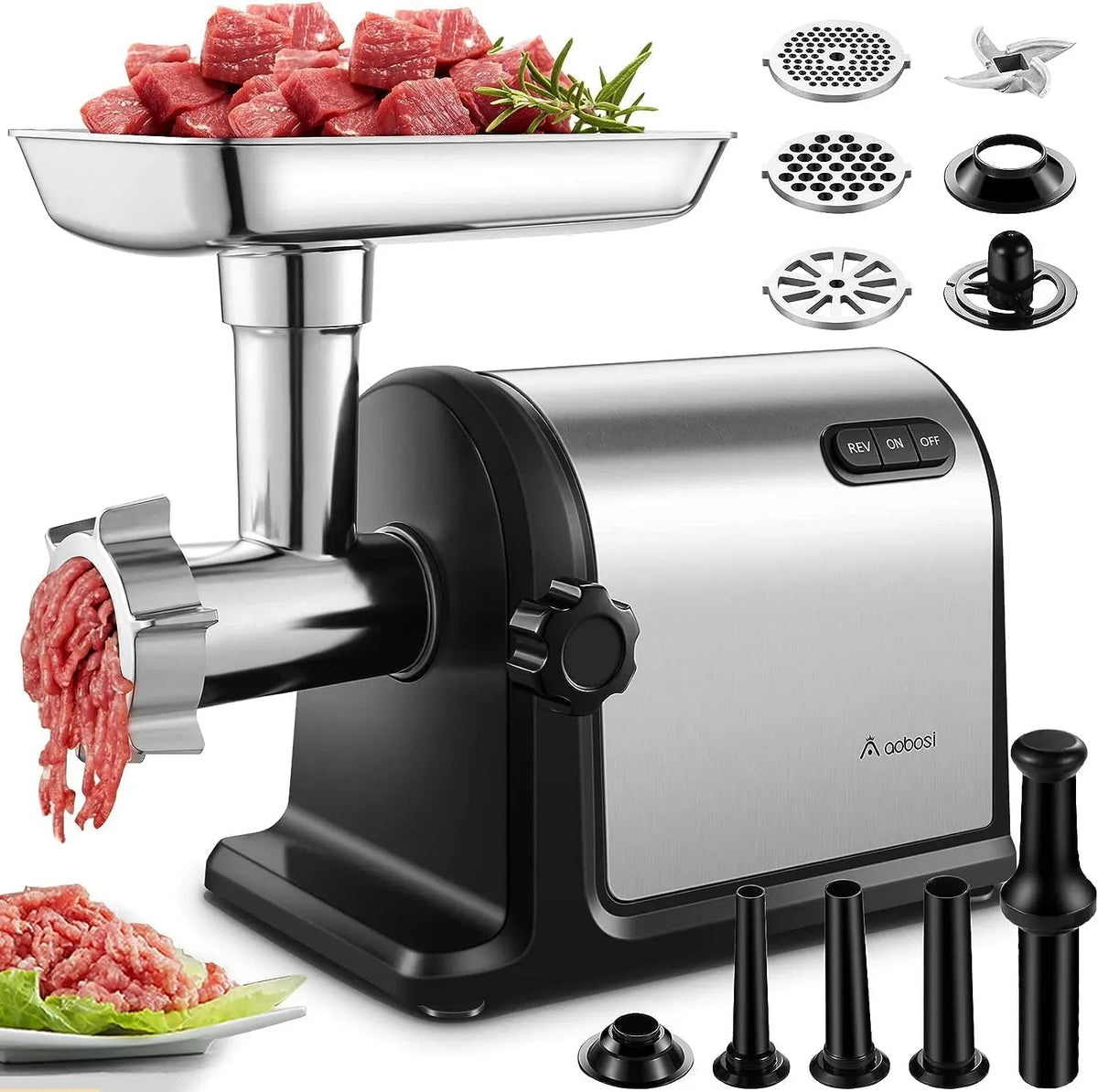 3-IN-1 moteur, 3000 W, acier inoxydable, pour saucisses