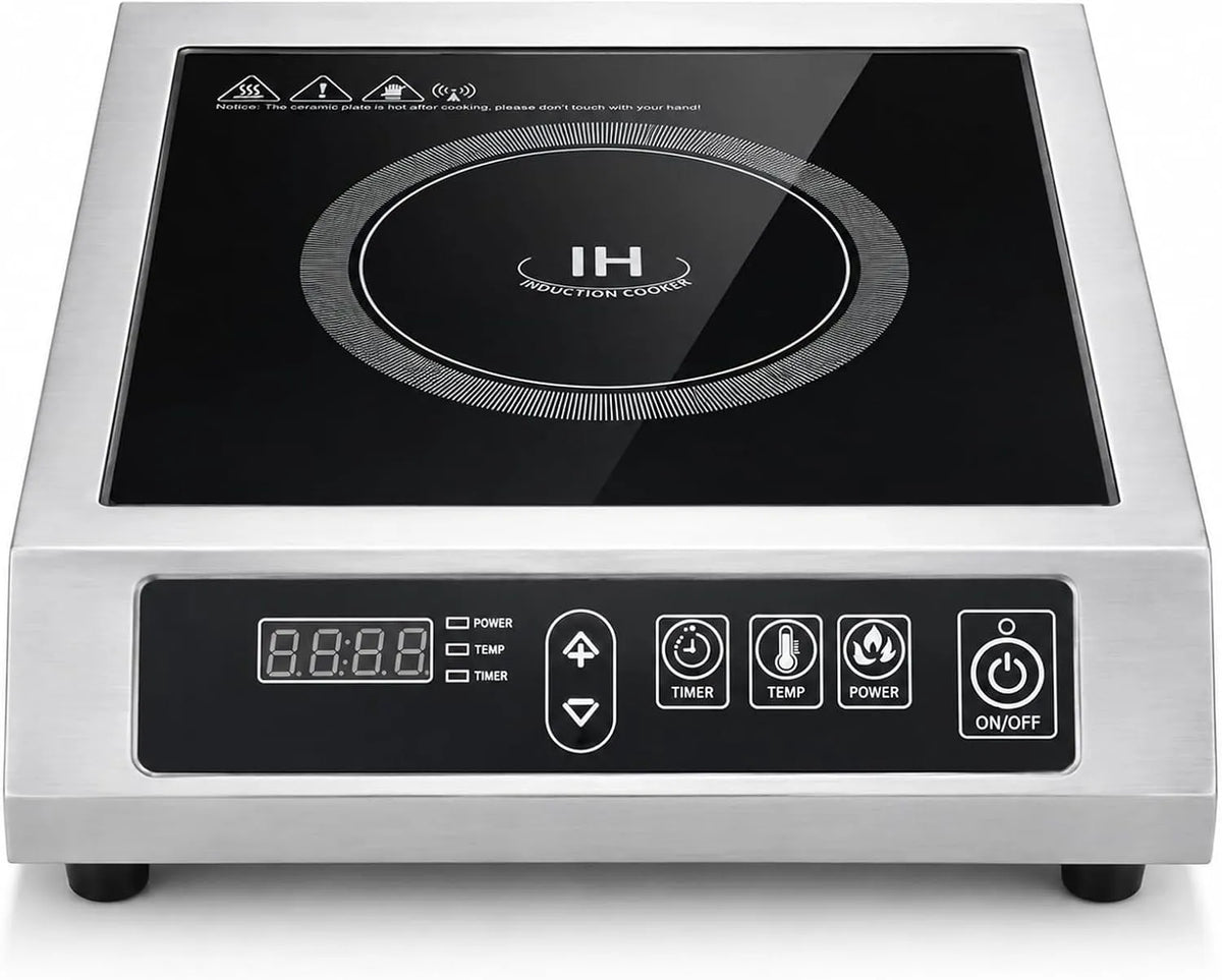 Ustensile de cuisson, 11.81 pouces, 3500 W, Induction, professionnel, restaurant, acier inoxydable