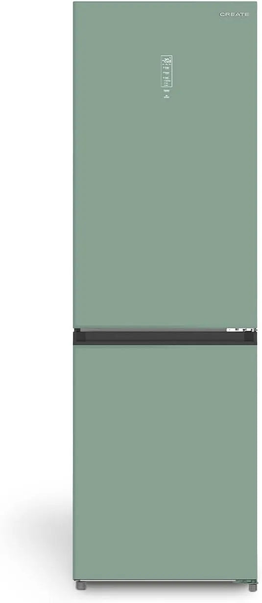 Réfrigérateur combiné, 402 L, 60 x 63, 8 x 190, 9 cm, 158 W, No Frost, tactile, frigo avec congélateur, vert, CREATE/FRIDGE STUDIO COMBI PRO 402
