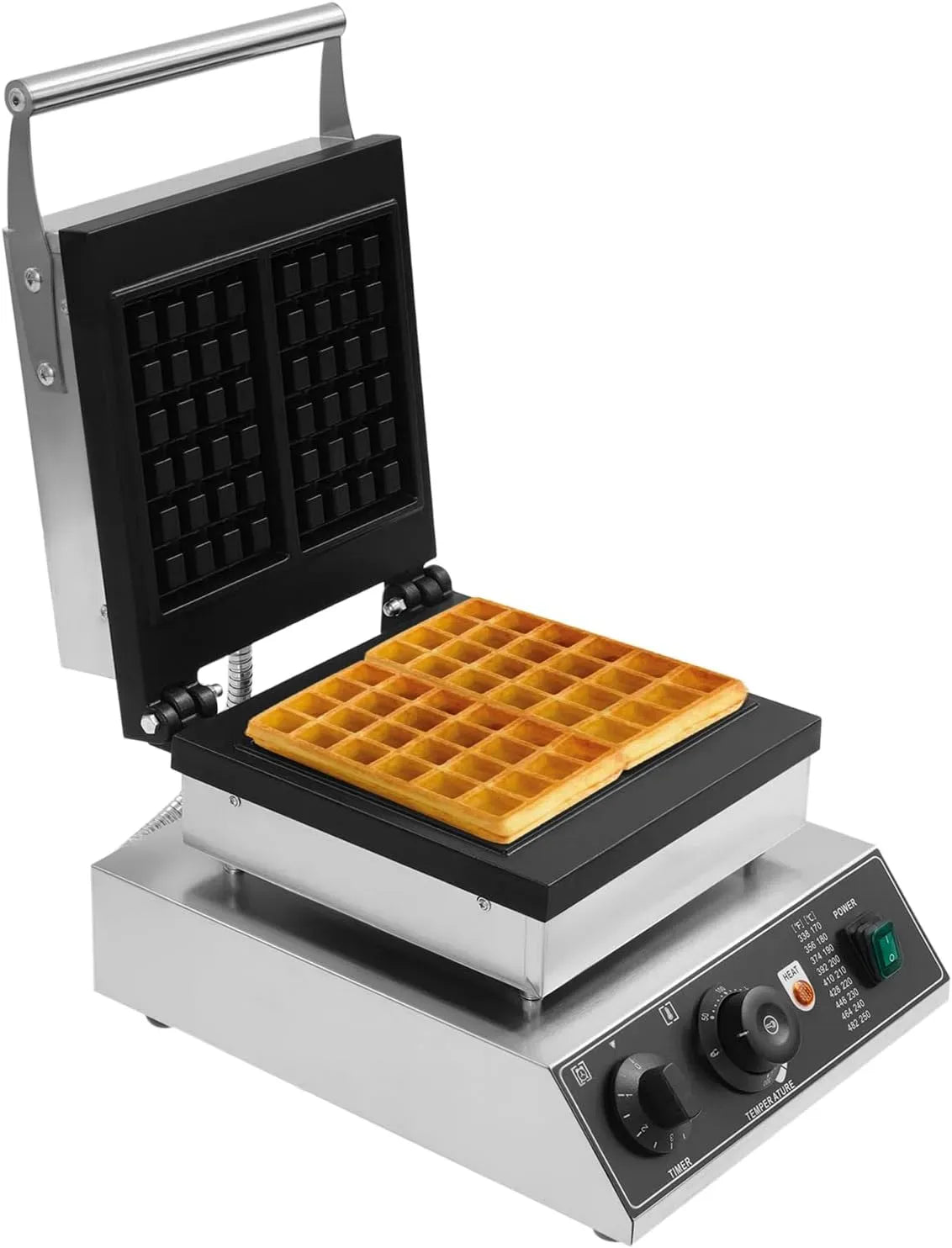 Machine à Gaufres, gaufrier électrique, 2000 W, professionnel, revêtement antiadhésif, 2 zones de température, pour 2 Gaufres
