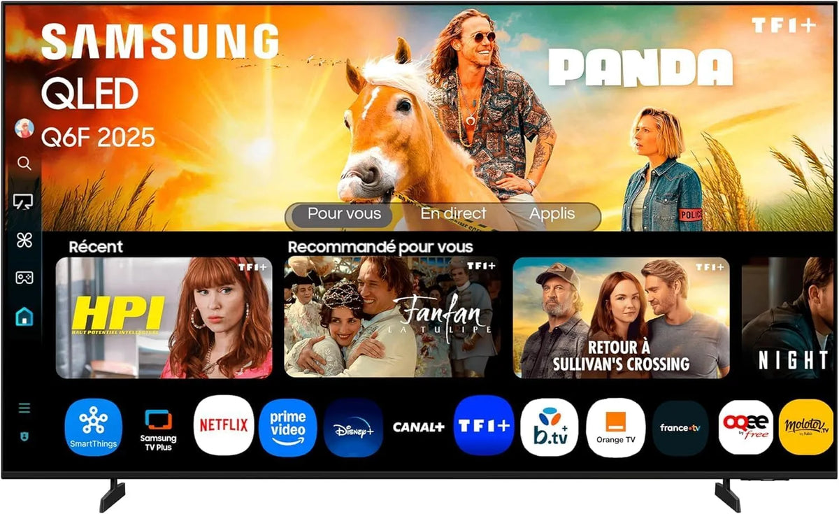 Samsung 55Q6F Smart TV, 55 pouces, téléviseur, 4K UHD, QLED, HDR, Wi-Fi, application, technologie Quantum Dot, Q4 Lite Processor, WiFi, Quantum Dots
