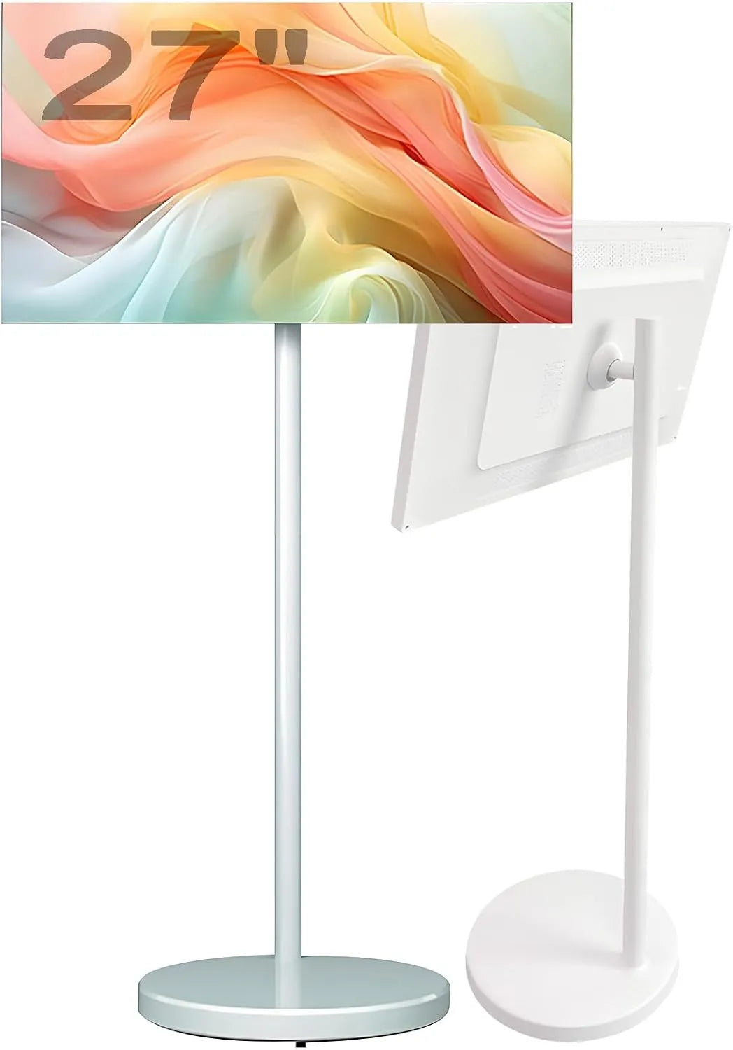 Smart TV, 27 pouces, téléviseur, portable, extérieur, décoration de salon, appareil photo 13 MP, 8 Go + 128 Go pour salon, écran rotatif, cuisine