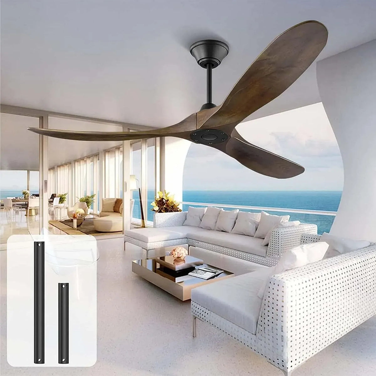 Ventilateur 70po, extérieur, décoration de salon, 6 Vitesses