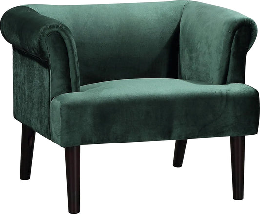 Fauteuil et chaise rembourrée Charlie Atlantic Home Collection — en bois, 74 × 86 × 70, vert, en bois massif, revêtement en velours