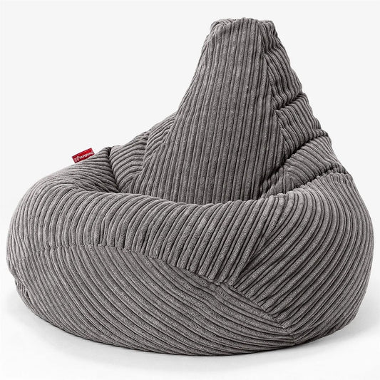 Lounge Pug Pouf Poire Gamer en Velours Côtelé: Anthracite, pour gaming, format portable