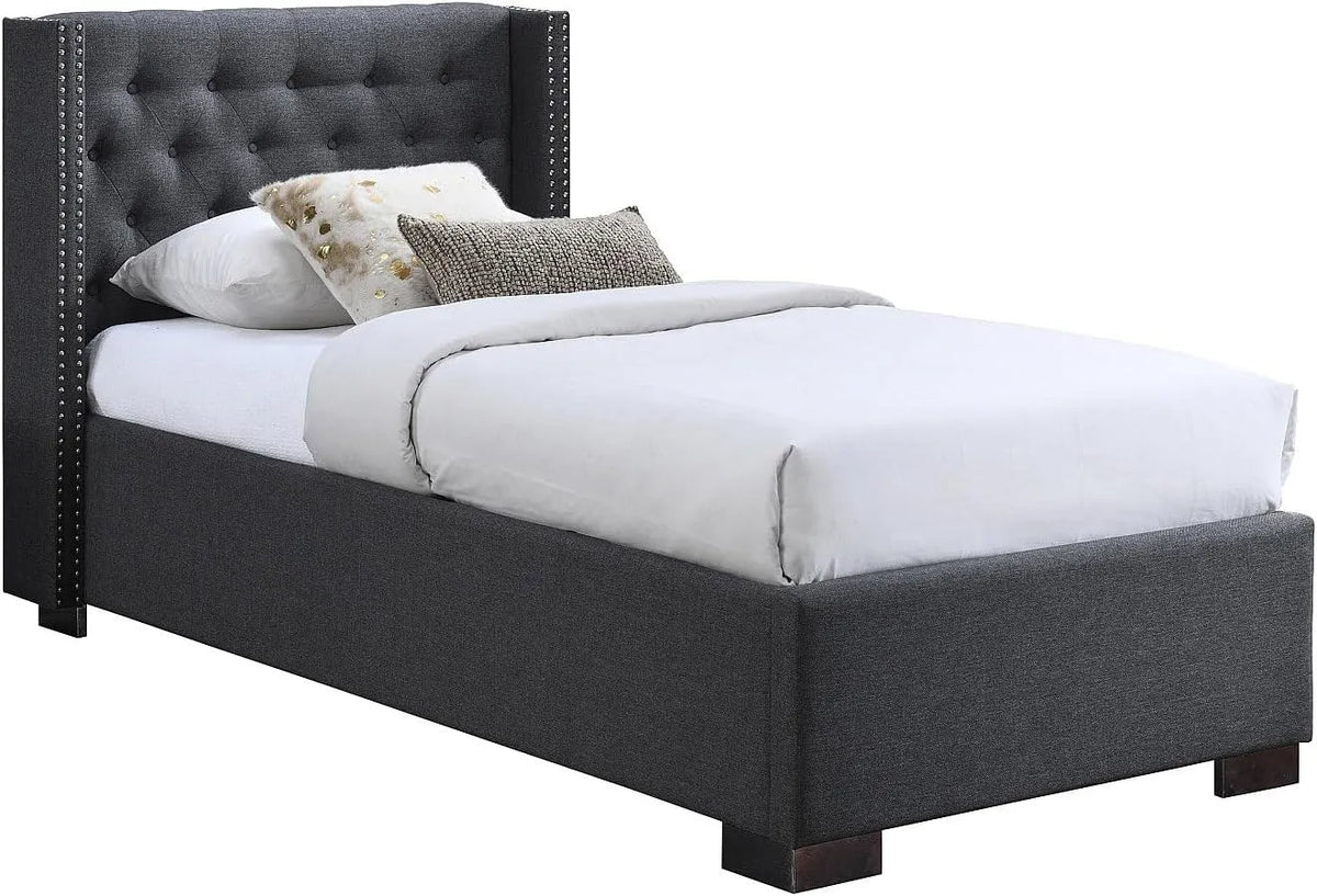 Vente-unique: Massimo, revêtement en tissu, 90 × 200 cm, gris