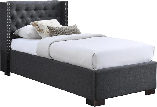 Vente-unique: Massimo, revêtement en tissu, 90 × 200 cm, gris