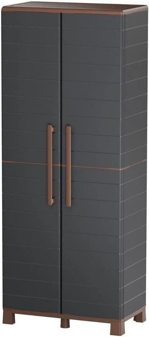 Armoire de rangement — avec rangement, réglable, 2 Portes, 70 × 39 × 165cm, anthracite
