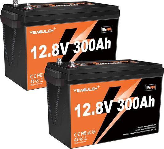 Lithium LiFePO4 Batterie lithium LiFePO4 et batterie solaire à décharge profonde, 300Ah, 3840Wh, avec BMS, 12V, 200A