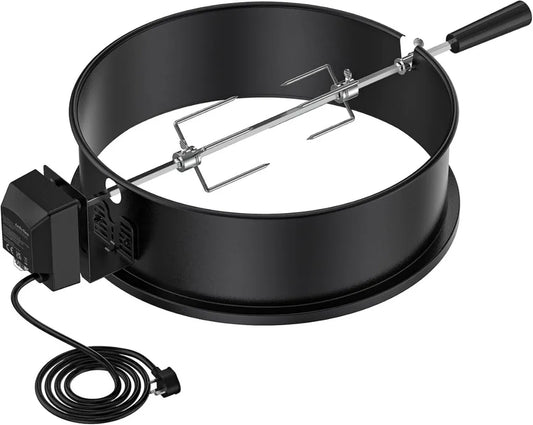 Kit de rôtissoire pour barbecue Weber 47 cm avec moteur électrique en acier noir - onlyfire BRK-6009