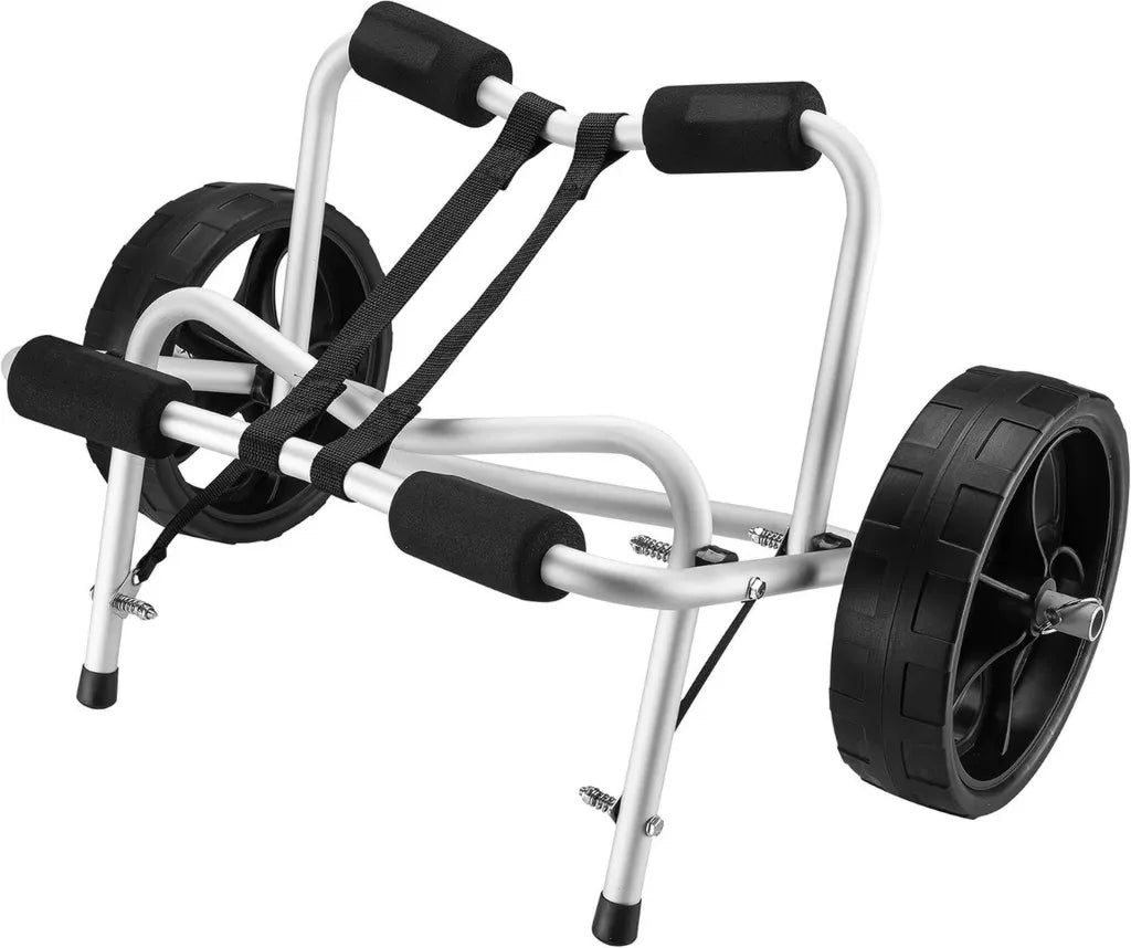 Chariot de Transport en Aluminium pour Kayak avec Supports Mousse et Sangles de Sécurité