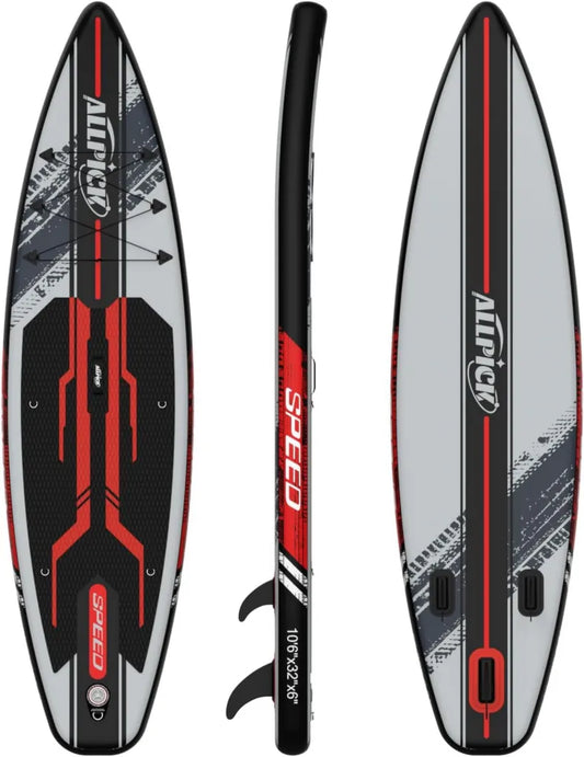 Planche de Paddle Gonflable 320 cm, Kit Complet SUP avec Support Caméra et Pagaie Réglable pour Tous Niveaux, Jusqu'à 200 kg