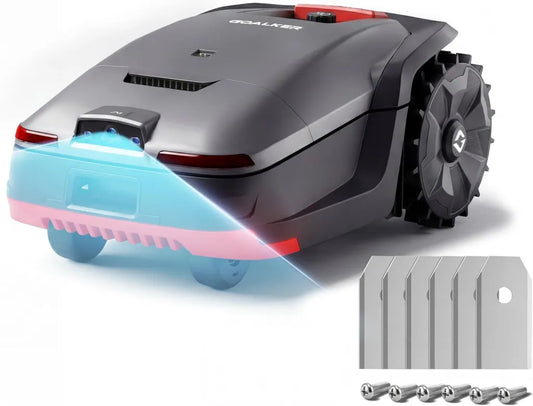 Tondeuse Robot H1, Technologie IA Dual LiDAR & Vision, Positionnement Précis avec RTK et VSLAM, Capacité jusqu'à 2000m², Évitement Intelligent des Obstacles, Pente Max 45%, Inclut GPS et 6 Lames de Rechange