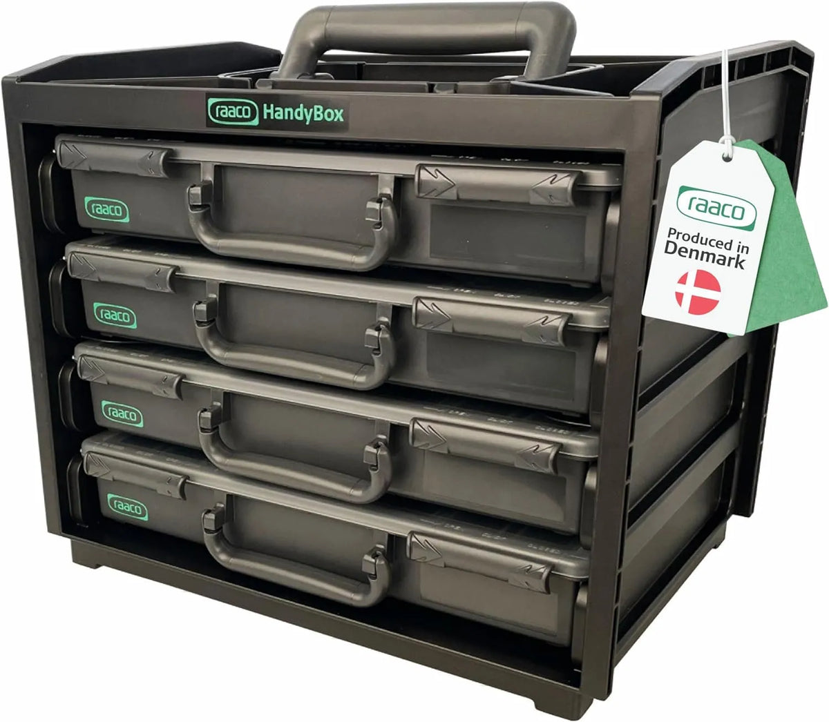 Raaco HandyBox 55x4, avec rangement, Ensemble de 4