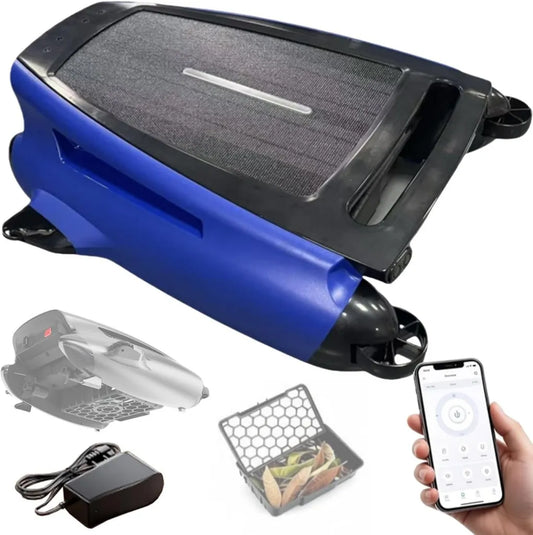 Aspirateur de Piscine Intelligent Solaire avec Double Charge, Application Connectée, 200 m² de Couverture et Fonctionnement Continu