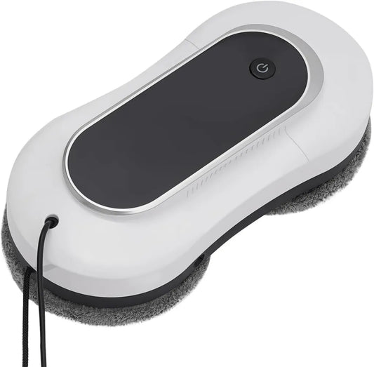 Robot lave-vitres automatique 80W avec télécommande et 10 chiffons - Pour vitres intérieures et extérieures, verre, carrelage - Blanc
