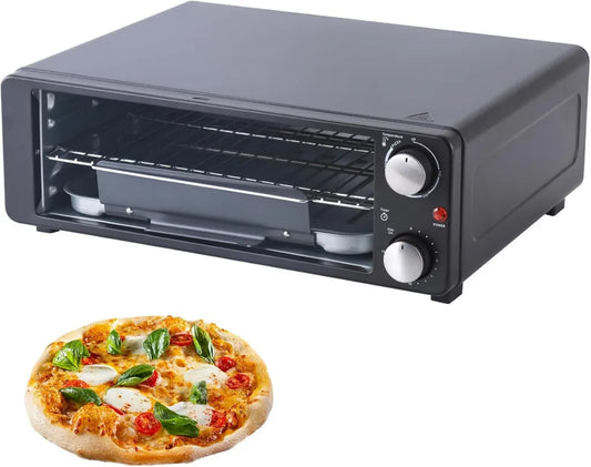Four à Pizza Électrique 1200W avec Minuterie, Acier Inoxydable, Portable pour Intérieur