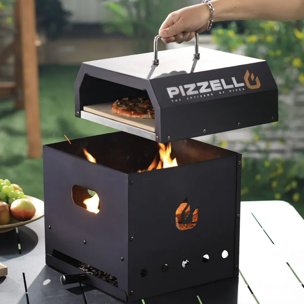 Four à pizza en plein air avec pierre de cuisson de 12 pouces, coque, housse imperméable et grille double