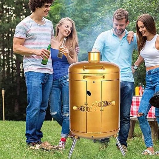 Barbecue de Luxe à Charbon avec Fumoir - Sécurité Certifiée pour Cuisine Extérieure