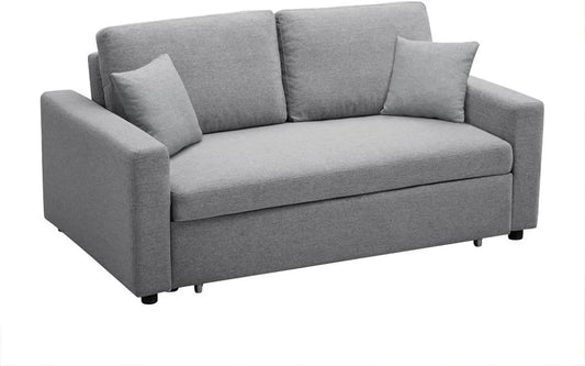 Canapé — INIZOR, revêtement en tissu, convertible, 3 Places, gris