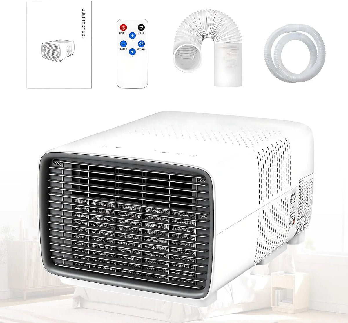 Climatiseur, portable, camping, Tente, Chauffeur, Tuyau d'Évacuation Inclus, Climatisation Mobile pour Camping - 2700 BTU Petit Climatiseur Portable