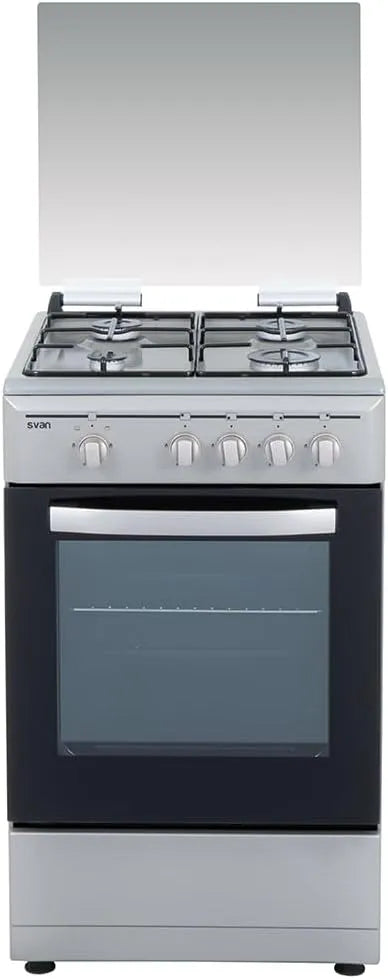 Cuisinière avec four SKG4501x., 43 L, 4 foyers, 2 programmes, pose libre, acier inoxydable, 4 Zones de Cuisson, SKG4501x. Commande Manuelle, Four 43L
