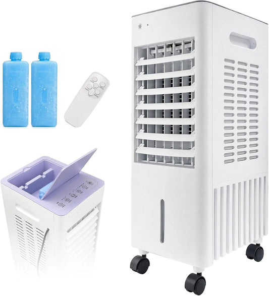 Climatiseur 4-en-1, 12 L, grand réservoir, 2 Pains de Glace, Climatiseur Mobile 4-en-1, Réservoir 12L, Rafraîchisseur d'air Économe en Énergie