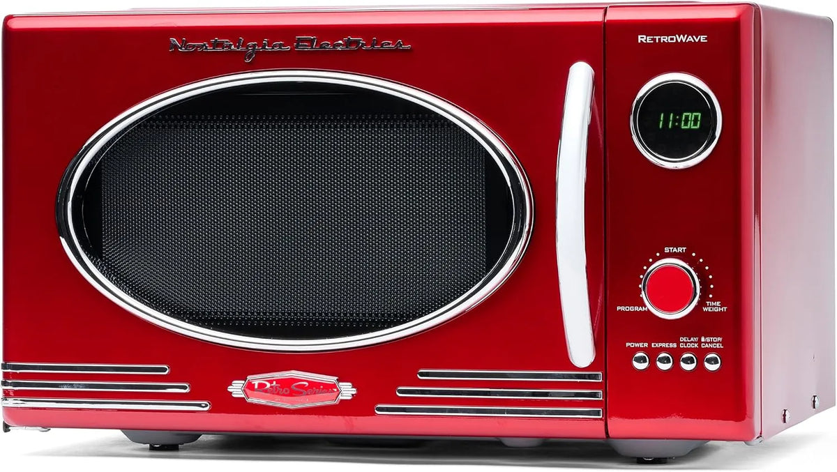 Micro-ondes, 25, 4 L, rouge, 12 Réglages de Cuisson Préréglés, Grand 800 Watts, Appareils de Cuisine