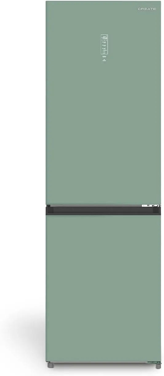 Réfrigérateur combiné, 402 L, 60 x 63, 8 x 190, 9 cm, 158 W, No Frost, tactile, frigo avec congélateur, vert, CREATE/FRIDGE STUDIO COMBI PRO 402