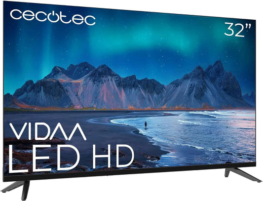 Cecotec ALH50032. Smart TV, 32 pouces, téléviseur, HDMI, USB, Wi-Fi, système Audio Dolby, WiFi intégré, Sortie Casque, Chromecast