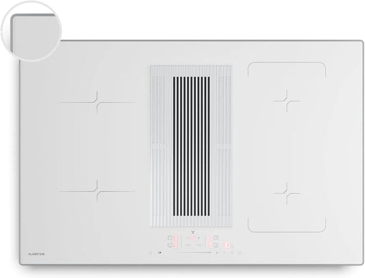 Klarstein Plaque à induction, 80cm, 4 foyers, 8400 W, table de cuisson à induction, Boost, tactile, verrouillage, minuteur, 4 Zones, Klarstein Velaire
