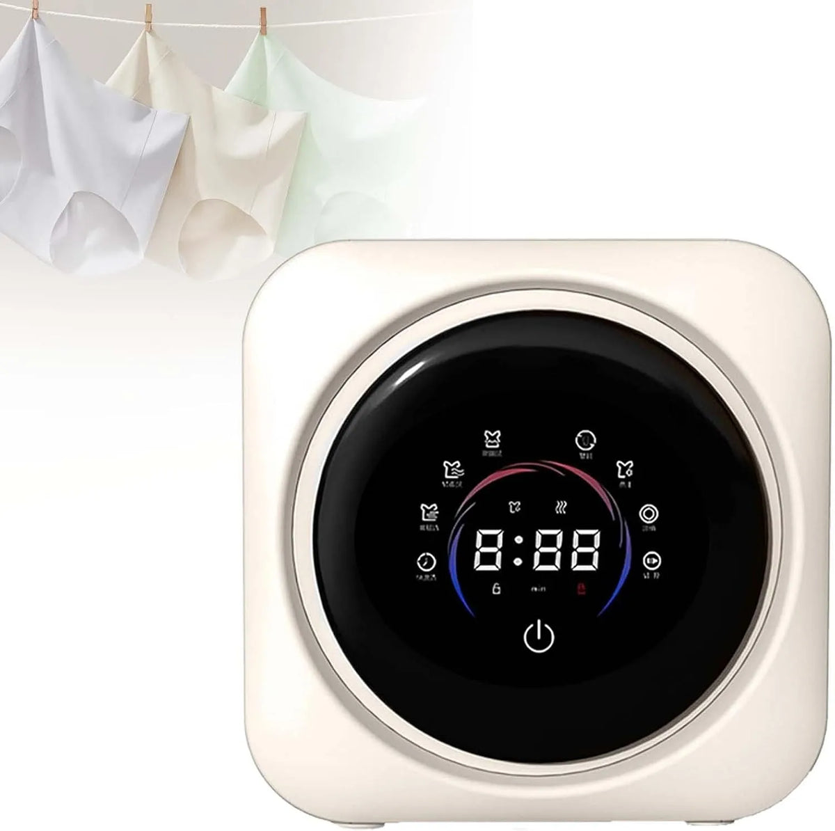 Lave-linge séchant, 45 dB, lave-linge, sèche-linge, portable, Séchage à Air Chaud à 65 °c, Lavage Cyclonique à Chaud Et Froid, Faible Niveau Sonore