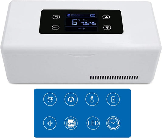 Réfrigérateur médical portable, 2 à 8 °C, transport d'insuline et de médicaments, Réfrigérateur à insuline portable avec affichage LED, refroidisseur