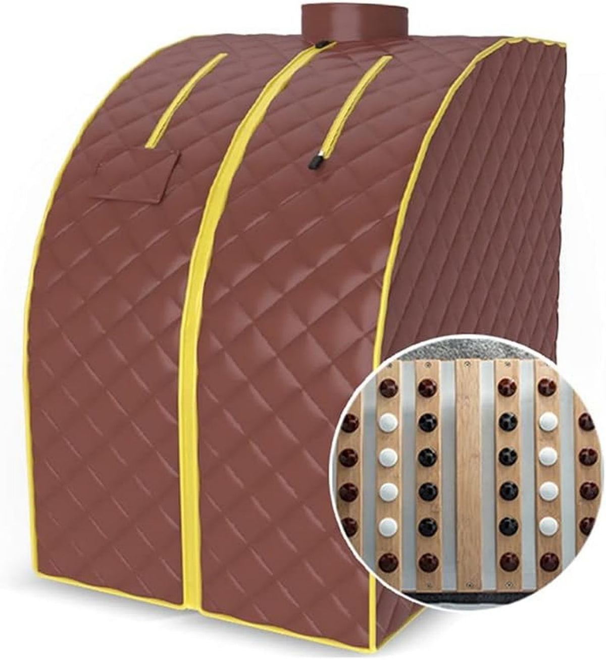 Sauna vapeur portable: pliable, réglable, avec chauffage, format portable, marron