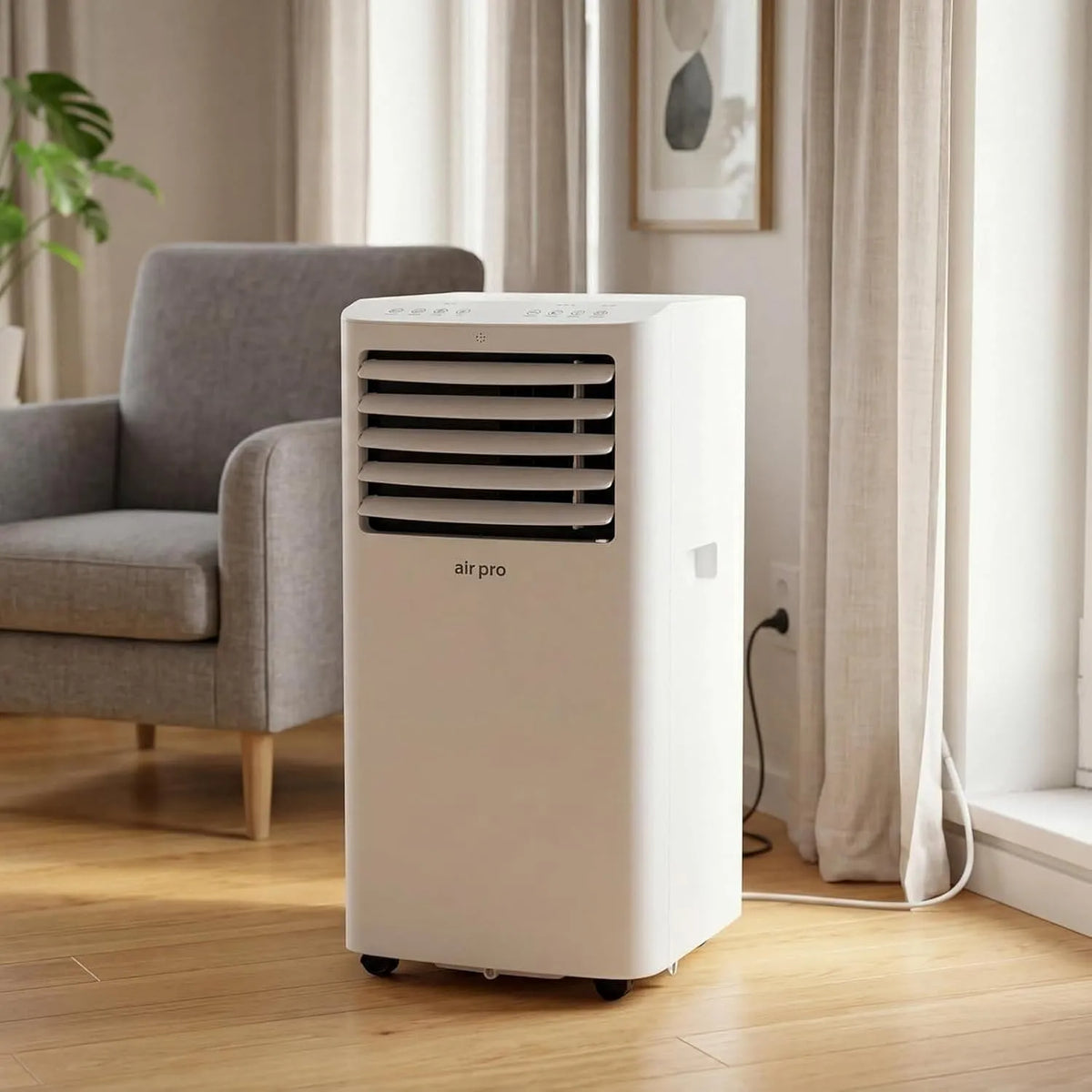Climatiseur, portable, minuteur, Wi-Fi, silencieux, blanc, Mobile 12000 BTU WiFi et Télécommande, Minuterie 24H et Kit d'Évacuation Fenêtre, Unité de