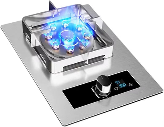 Cuisinière avec four, minuteur, acier inoxydable, Grand Brûleur À 9 Cavités De 9, 8 KW, LPG, Avec Protection Contre Les Pannes De Flamme Et Minuterie