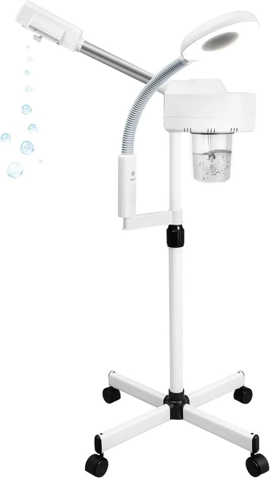 appareil, éclairage LED, vapeur, pour le visage 2 en 1 avec éclairage LED rond et loupe