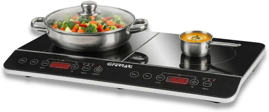 Plaque à induction G10047, 3500 W, table de cuisson à induction, minuteur, noir, Minuteur 180', G3 Ferrari G10047 Plaque à Induction Double, Fermer de
