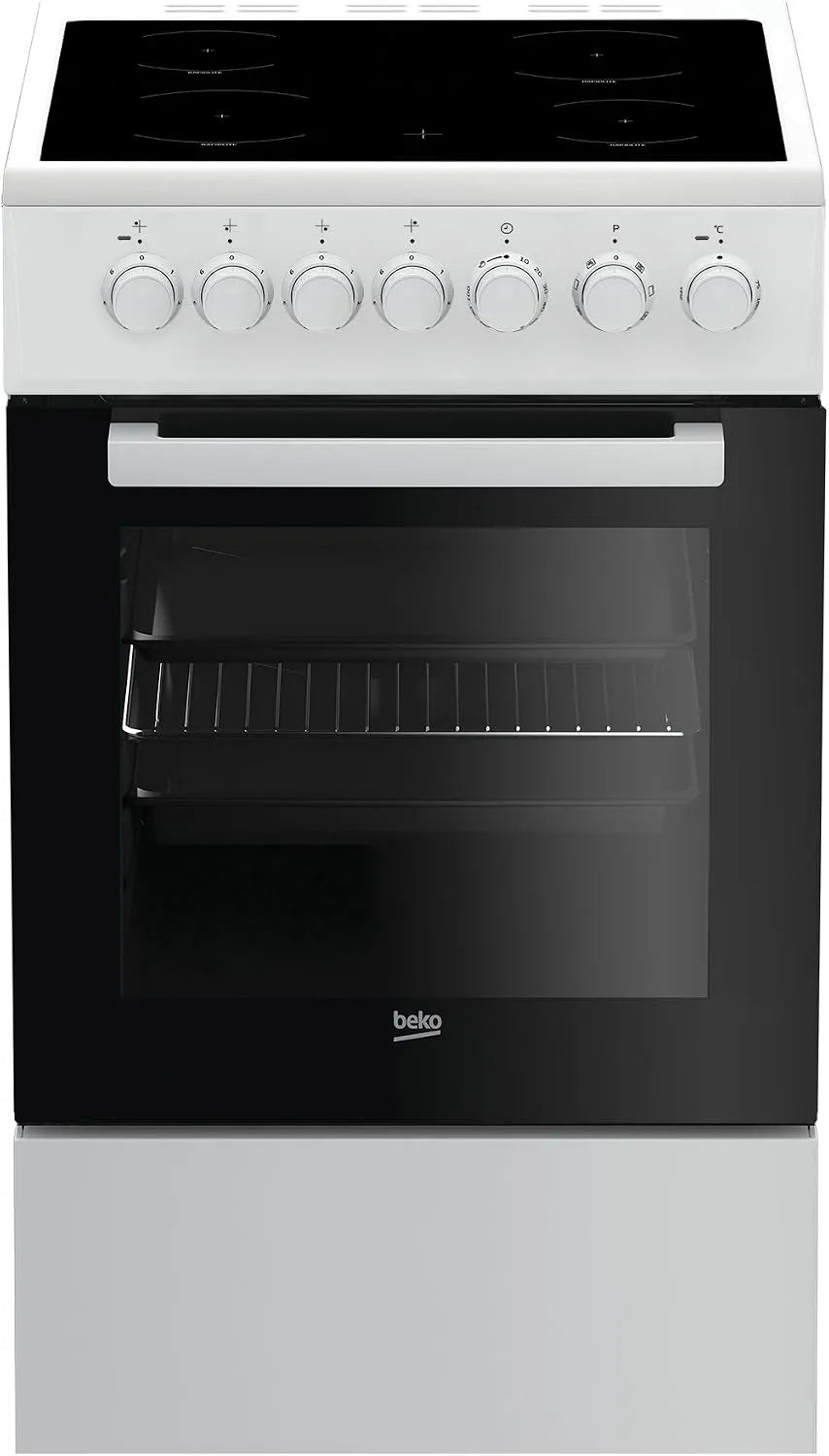 Beko fsm571 00gw Cuisinière avec four, 50 cm, autonome, noir, témoin de chaleur résiduelle, électriques