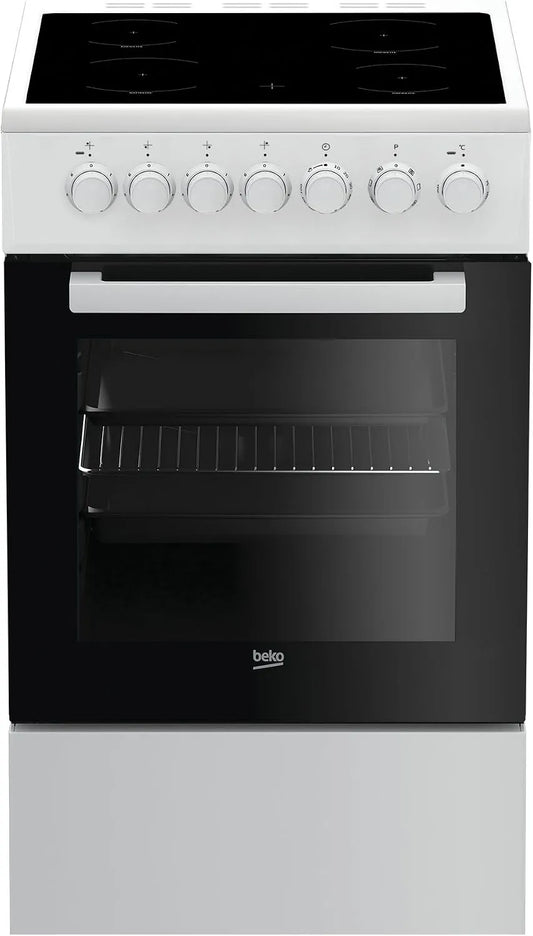 Beko fsm571 00gw Cuisinière avec four, 50 cm, autonome, noir, témoin de chaleur résiduelle, électriques