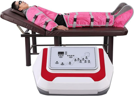 Bottes de pressothérapie: massage par compression d'air, usage professionnel, rose