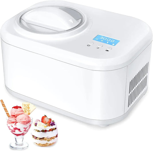 machine à glace, machine à glace et sorbet, 1 L, minuteur, écran LCD, 4 modes