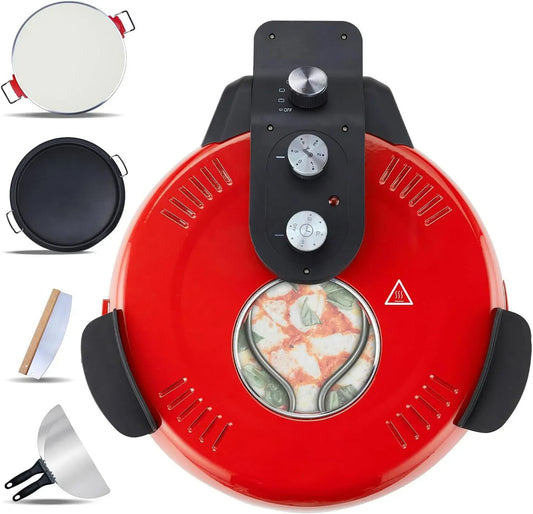 Four électrique à pizza, 40,6 cm, portable, minuteur, gril, chauffe jusqu'à 380 ℃