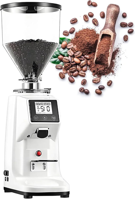 Moulin, broyeur à grains de café, 200 W, 1500 ML, professionnel, commerce, blanc, pour Expresso
