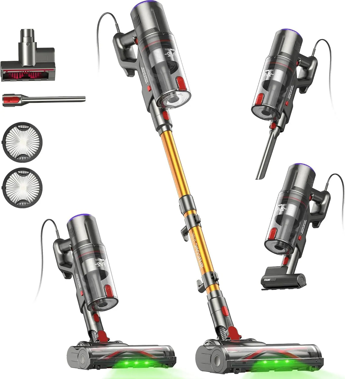 Aspirateur, 1,5 L, 600 W, FAMIVAC FV2 65Kpa/600W, Câble 7M, 1,3KG Léger, 1,3 KG