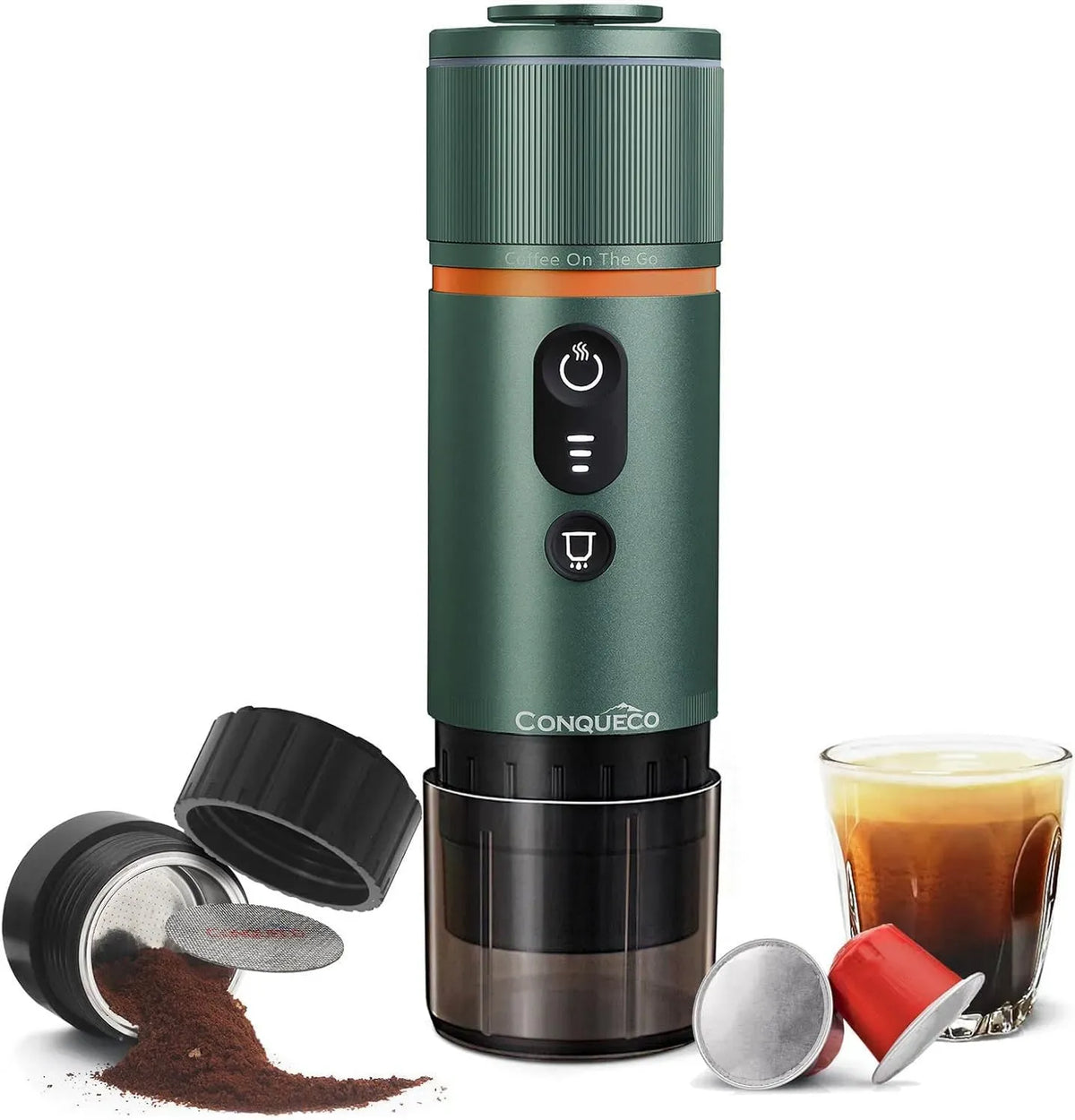 Radiateur électrique, 12 V, CONQUECO, portable, Macchina da Caffè Espresso Portatile, per 12V Auto e Camion e Campeggio