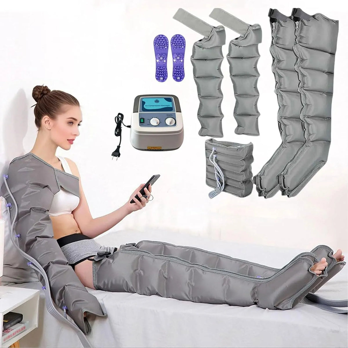 legs+2 arm+1 Machine de Drainage, Masseur, appareil de pressothérapie pour les jambes, pour Jambes/Bras/Taille